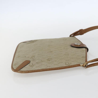 Christian Dior Vintage Honeycomb Shoulder Bag Canvas And Leather Beige Canvas Shoulder Bag Bag ()