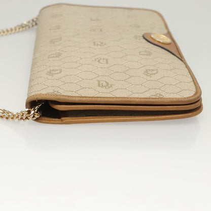 Christian Dior Vintage Honeycomb Chain Canvas Beige Canvas Bag ()