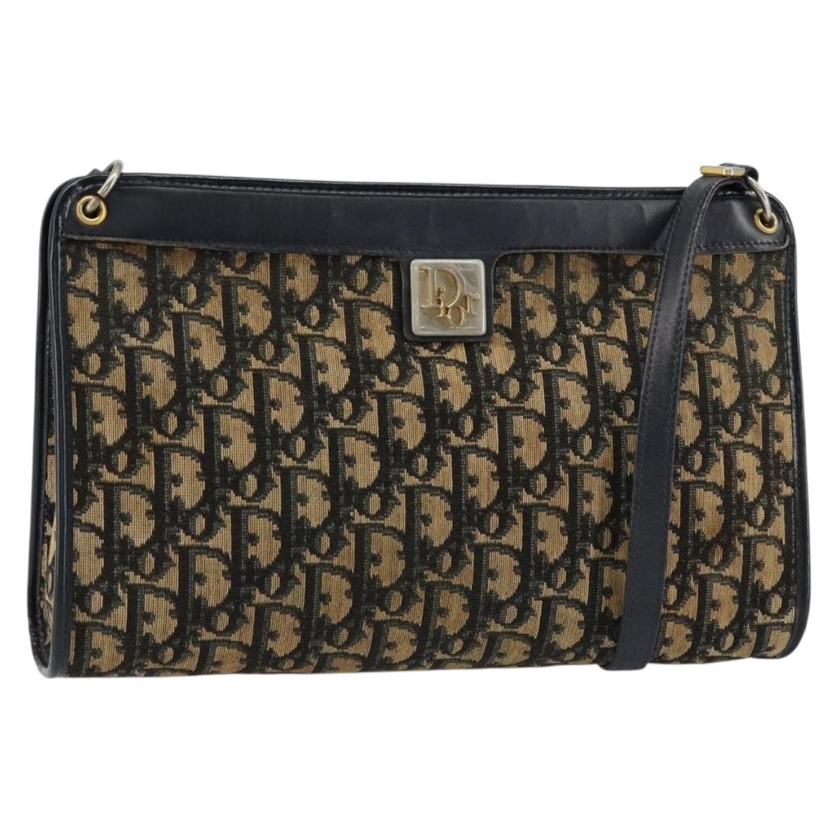 Christian Dior Vintage Trotter Shoulder Bag Canvas Navy Canvas Shoulder Bag Bag ()