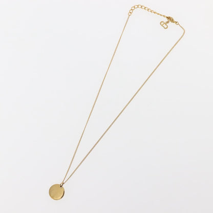 Christian Dior Round Logo Pendant Necklace Metal Gold Metal Jewelry ()