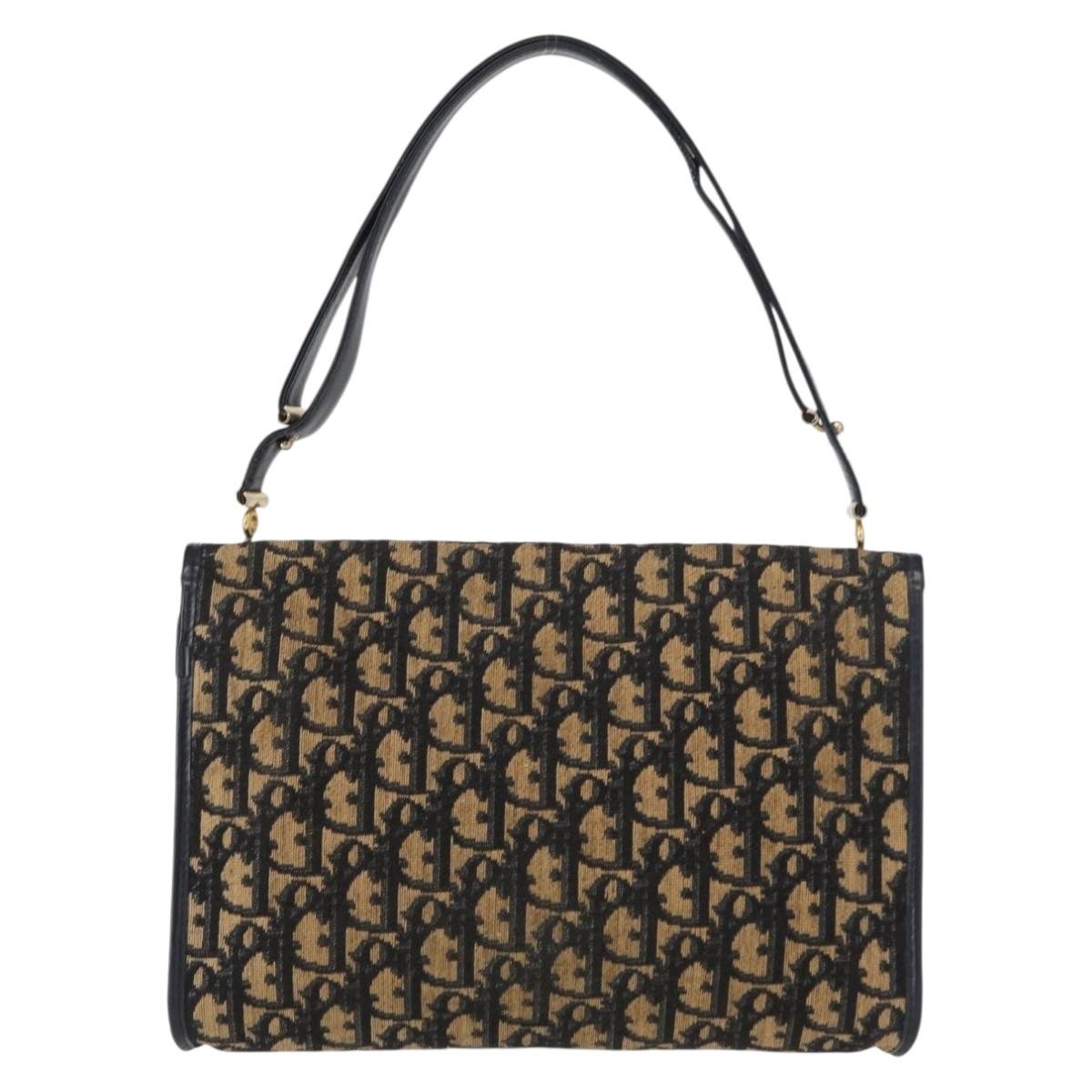 Christian Dior Vintage Trotter Shoulder Bag Canvas Navy Canvas Shoulder Bag Bag ()