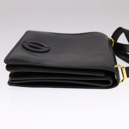 Christian Dior Vintage Shoulder Bag Leather Black Leather Shoulder Bag Bag ()
