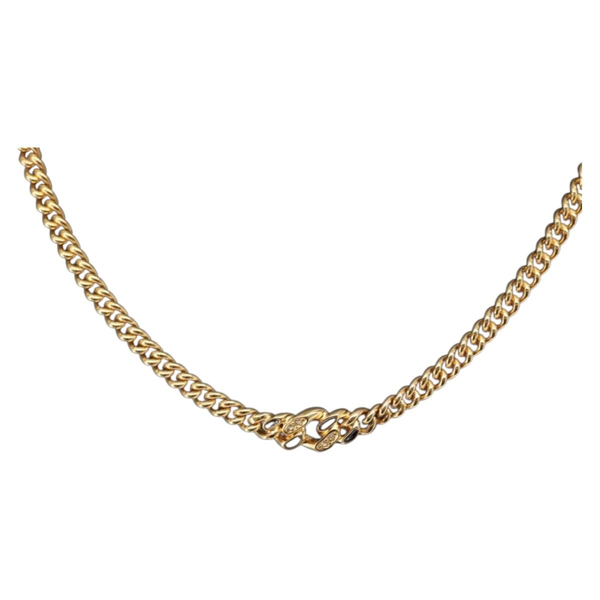 Christian Dior Vintage Cd Pendant Necklace Metal Gold Metal Necklace Jewelry ()
