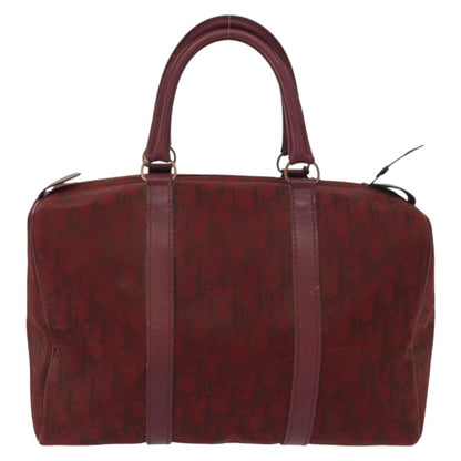 Christian Dior Vintage Trotter Boston Bag Diorissimo Canvas Red Canvas Handbag ()