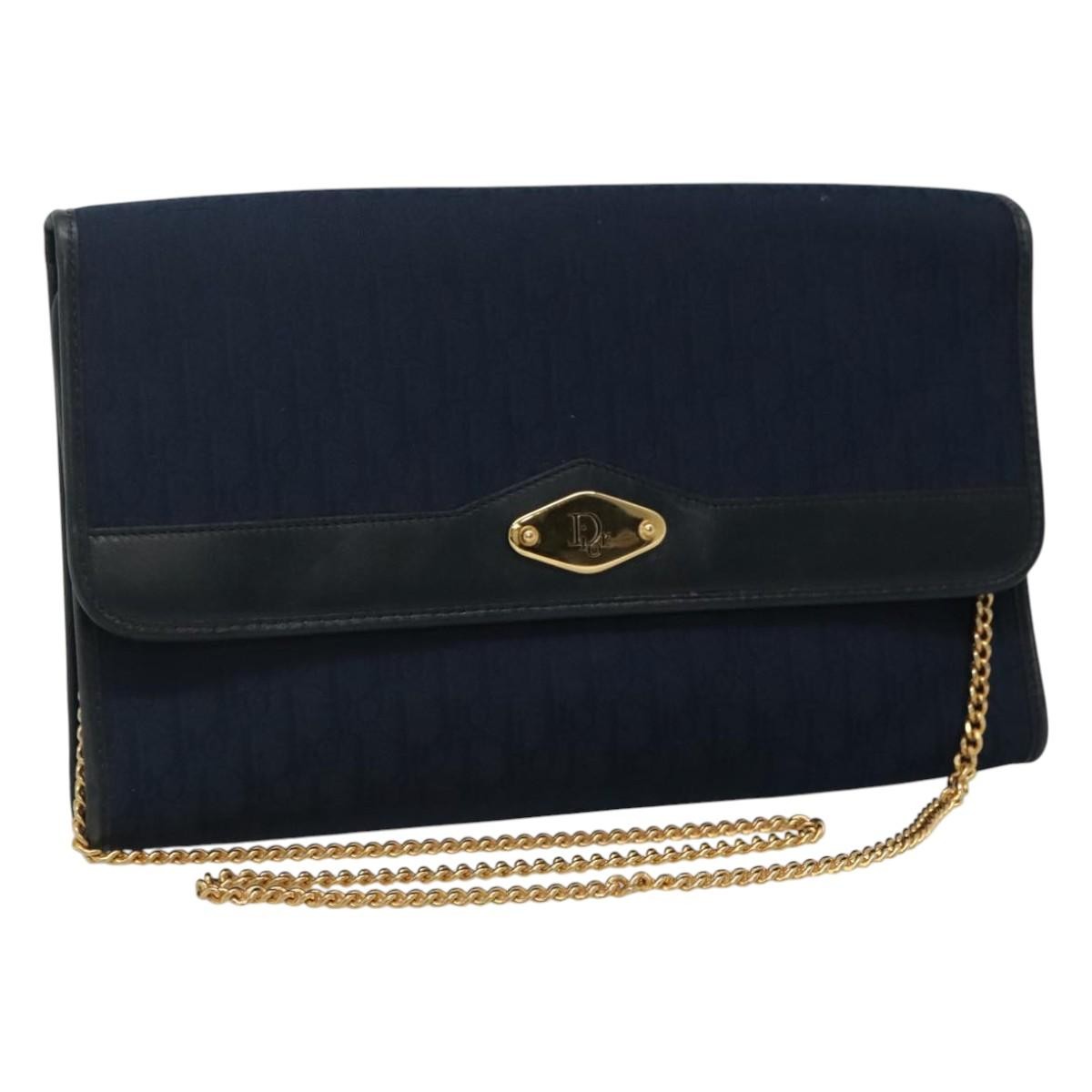 Christian Dior Vintage Trotter Shoulder Bag Canvas Navy Canvas Shoulder Bag Bag ()