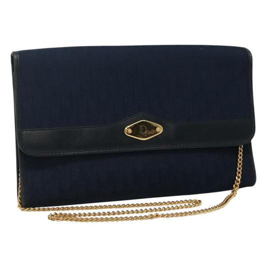 Christian Dior Vintage Trotter Shoulder Bag Canvas Navy Canvas Shoulder Bag Bag ()