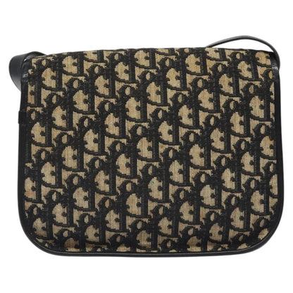 Christian Dior Vintage Flap Crossbody Bag Canvas Black Canvas Shoulder Bag Bag ()