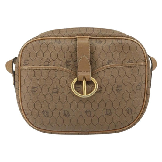 Christian Dior Vintage Honeycomb Shoulder Bag Canvas And Leather Beige Canvas Shoulder Bag Bag ()