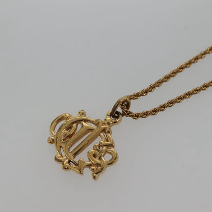 Christian Dior Logo Pendant Necklace Metal Gold Metal Jewelry ()