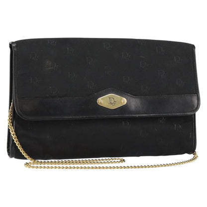 Christian Dior Vintage Cd Chain Flap Shoulder Bag Diorissimo Canvas Black Nylon Shoulder Bag Bag ()