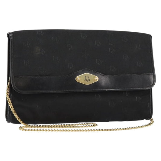 Christian Dior Vintage Cd Chain Flap Shoulder Bag Diorissimo Canvas Black Nylon Shoulder Bag Bag ()