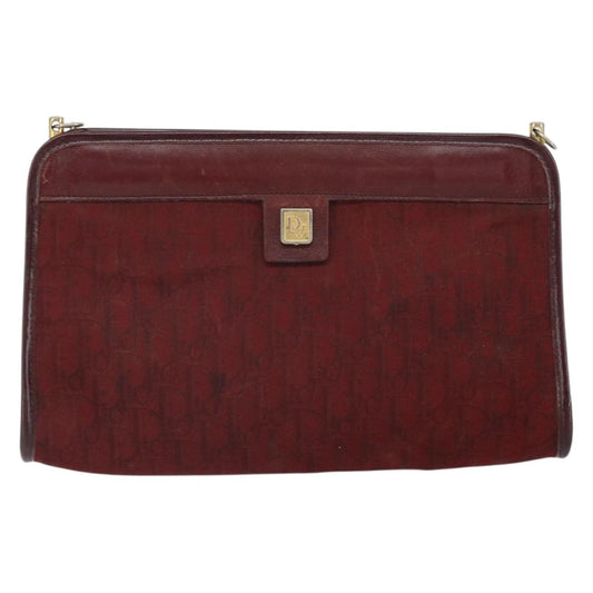 Christian Dior Vintage Trotteur Chain Shoulder Bag Canvas Red Canvas Shoulder Bag Bag ()