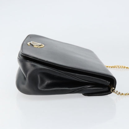 Christian Dior Vintage Chain Flap Shoulder Bag Leather Black Leather Shoulder Bag Bag ()