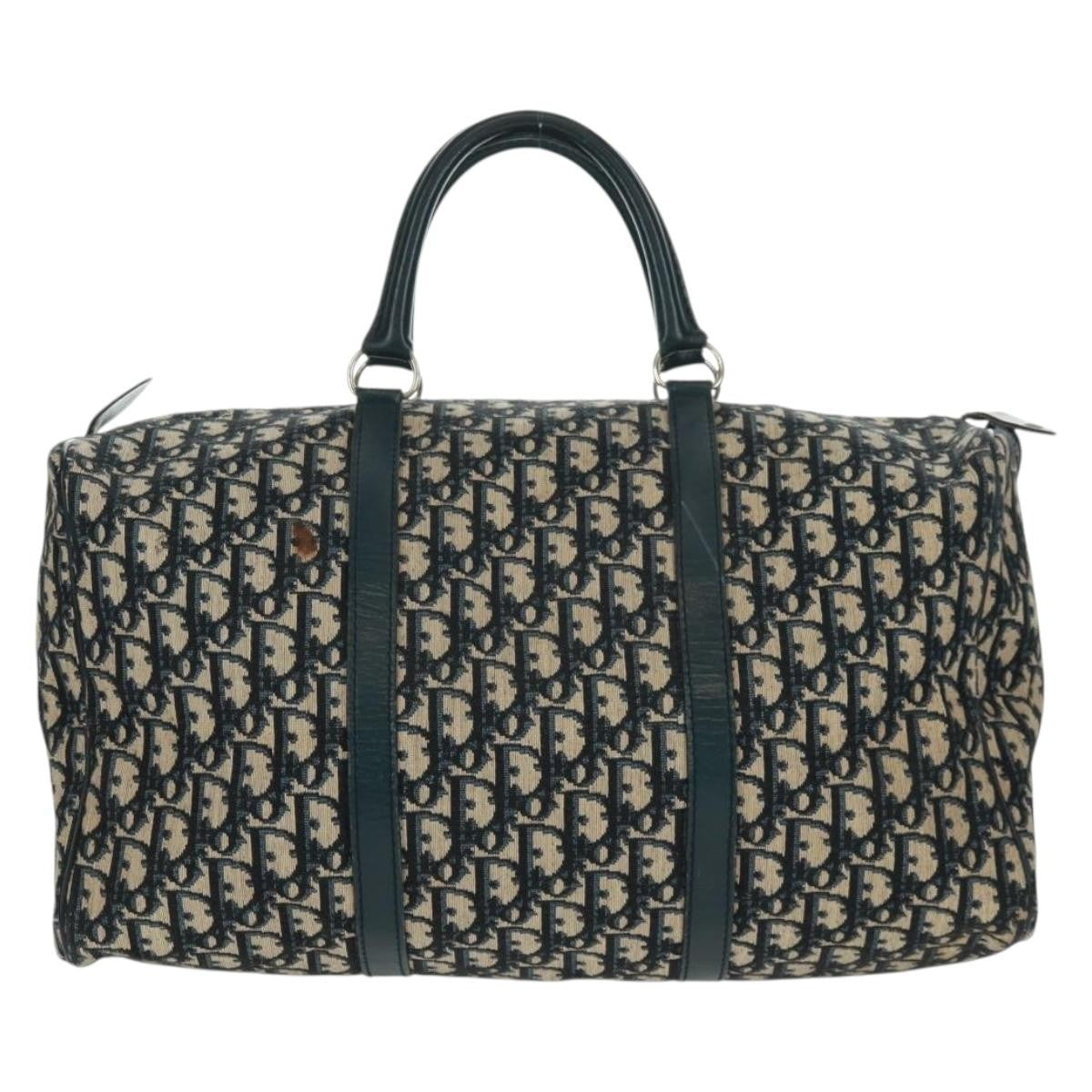 Christian Dior Vintage Trotter Boston Bag Diorissimo Canvas Navy Canvas Travel Bag Bag ()