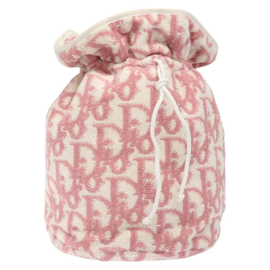 Christian Dior Vintage Trotter Pouch Pile Pink Cotton Clutche & Pouche Bag ()