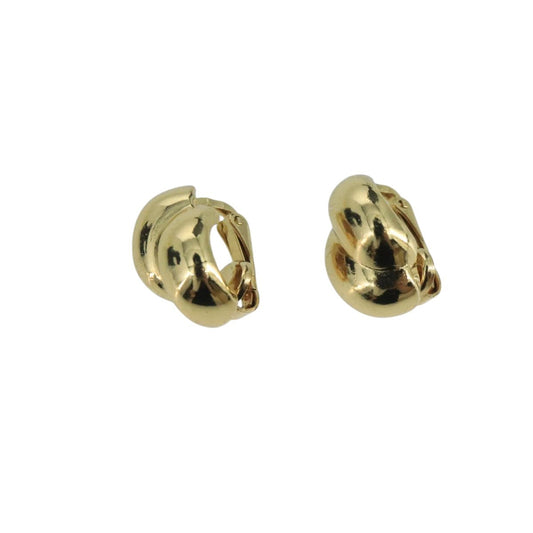 Christian Dior Vintage Round Clip-On Earrings Metal With Crystals And Faux Pearls Gold Metal Earrings Jewelry ()