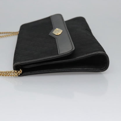 Christian Dior Vintage Chain Flap Shoulder Bag Diorissimo Canvas Black Canvas Shoulder Bag Bag ()