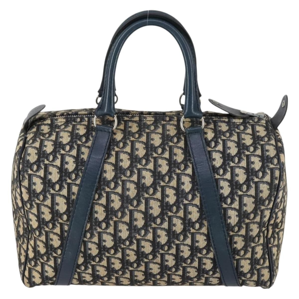 Christian Dior Vintage Trotter Boston Bag Canvas Navy Canvas Travel Bag Bag ()