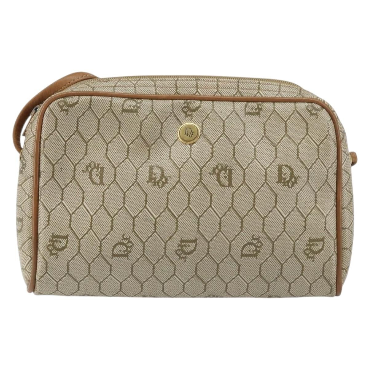 Christian Dior Vintage Honeycomb Shoulder Bag Canvas Beige Canvas Shoulder Bag Bag ()