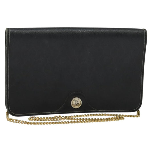 Christian Dior Vintage Honeycomb Chain Canvas Black Canvas Bag ()