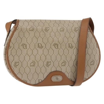 Christian Dior Vintage Honeycomb Flap Crossbody Bag Coated Canvas Beige Canvas Bag ()