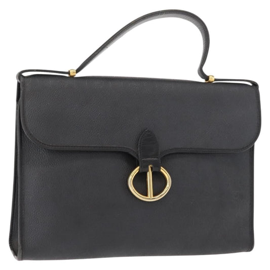 Christian Dior Vintage Honeycomb Handbag Canvas Leather Black Canvas Handbag ()