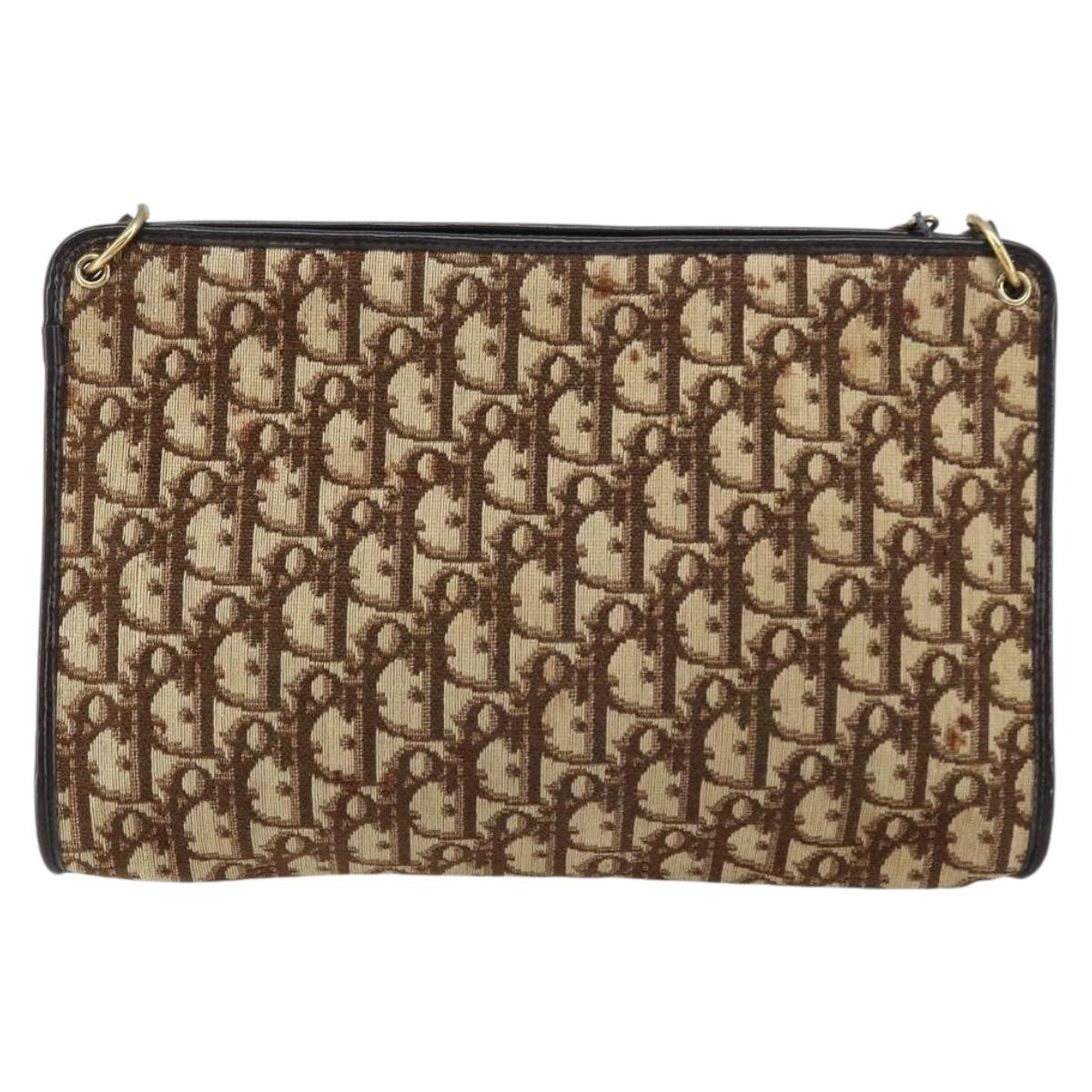 Christian Dior Vintage Trotter Shoulder Bag Canvas Beige Canvas Shoulder Bag Bag ()