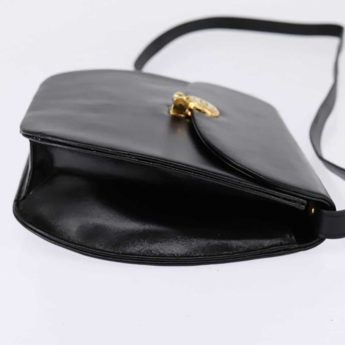 Christian Dior Vintage Cd Logo Shoulder Bag Leather Black Leather Shoulder Bag Bag ()