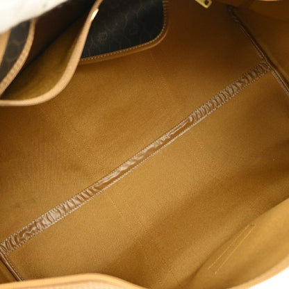 Christian Dior Vintage Honeycomb Boston Bag Canvas And Leather Black Pvc Travel Bag Bag ()