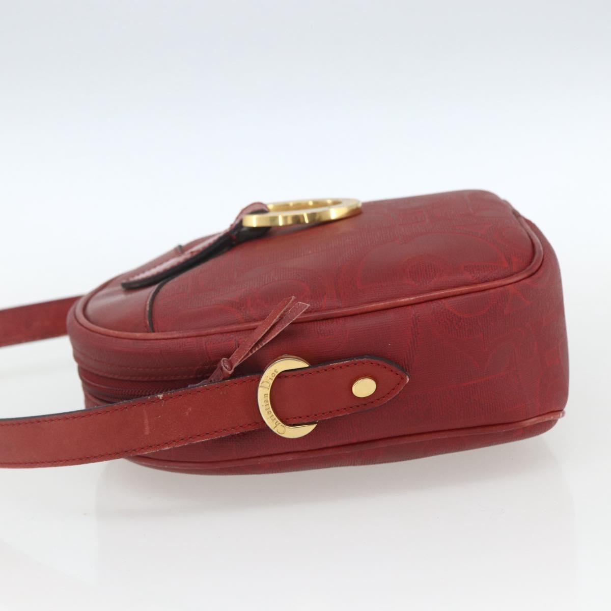 Christian Dior Trotter Shoulder Bag Canvas Red Canvas Shoulder Bag Bag ()