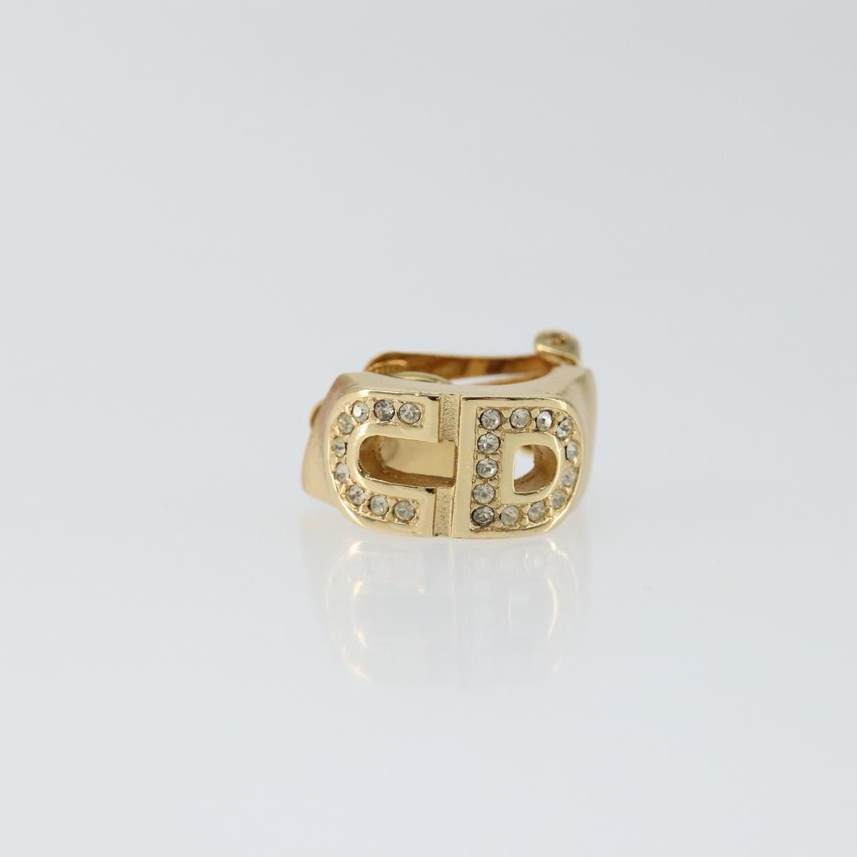 Christian Dior Vintage Cd Clip-On Earrings Metal Gold Metal Earrings Jewelry ()