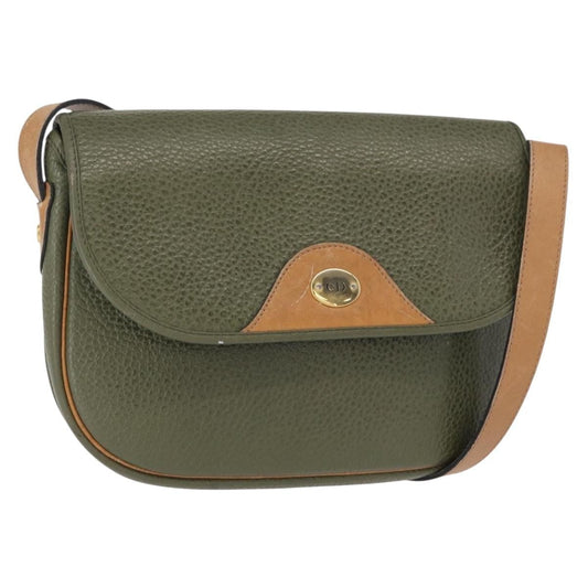 Christian Dior Vintage Shoulder Bag Leather Green Leather Shoulder Bag Bag ()