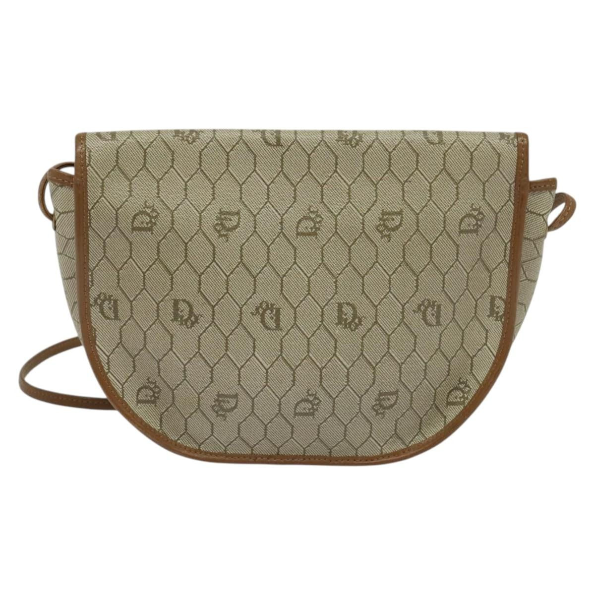 Christian Dior Vintage Honeycomb Shoulder Bag Canvas Beige Canvas Bag ()