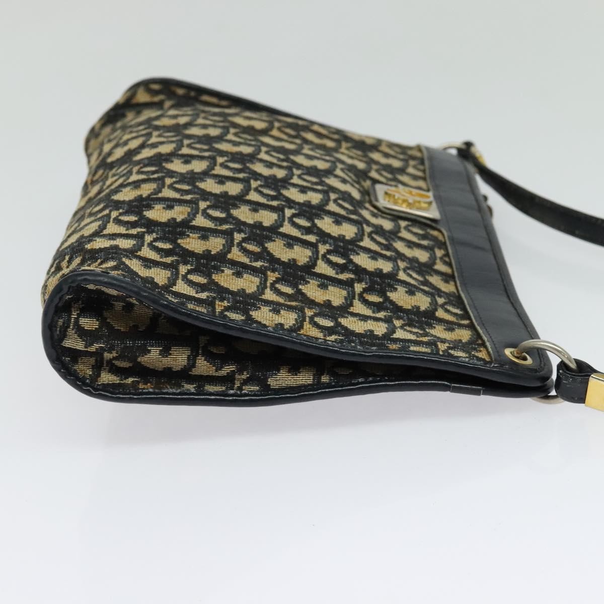 Christian Dior Vintage Trotter Shoulder Bag Canvas Navy Canvas Bag ()