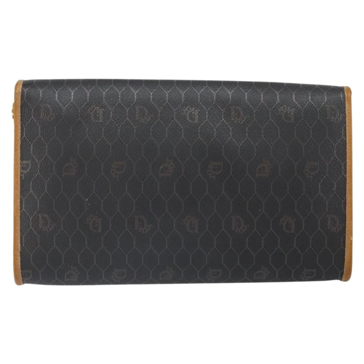 Christian Dior Vintage Honeycomb Chain Canvas Black Canvas Shoulder Bag Bag ()