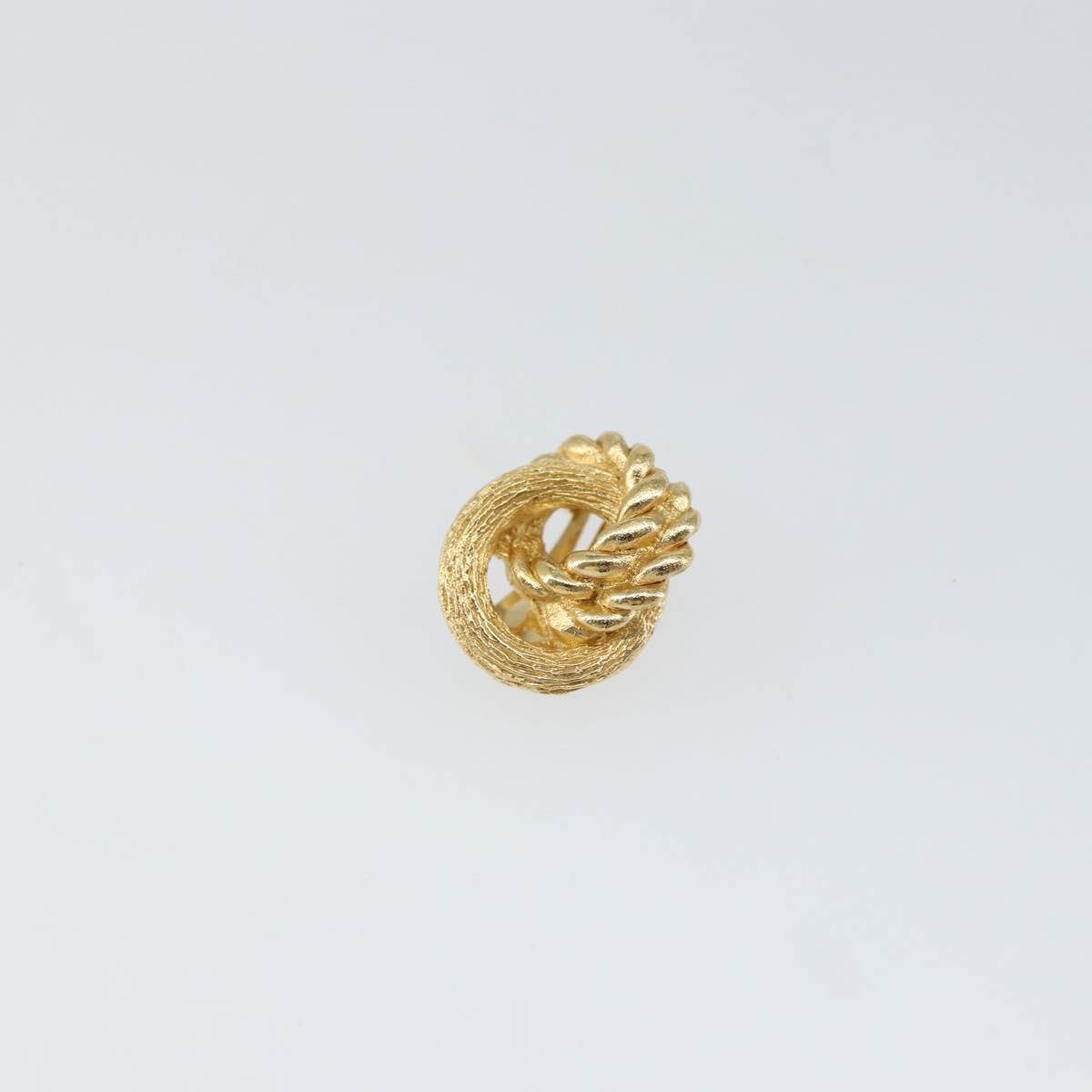 Christian Dior Vintage Round Clip-On Earrings Metal Gold Metal Earrings Jewelry ()