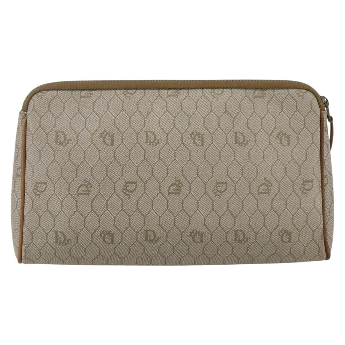 Christian Dior Vintage Honeycomb Clutch Canvas Beige Canvas Clutche & Pouche Bag ()