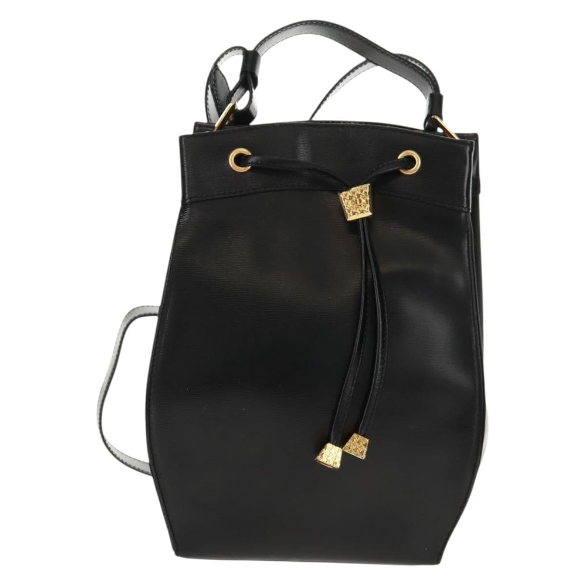 Christian Dior Vintage Shoulder Bag Leather Black Leather Shoulder Bag Bag ()