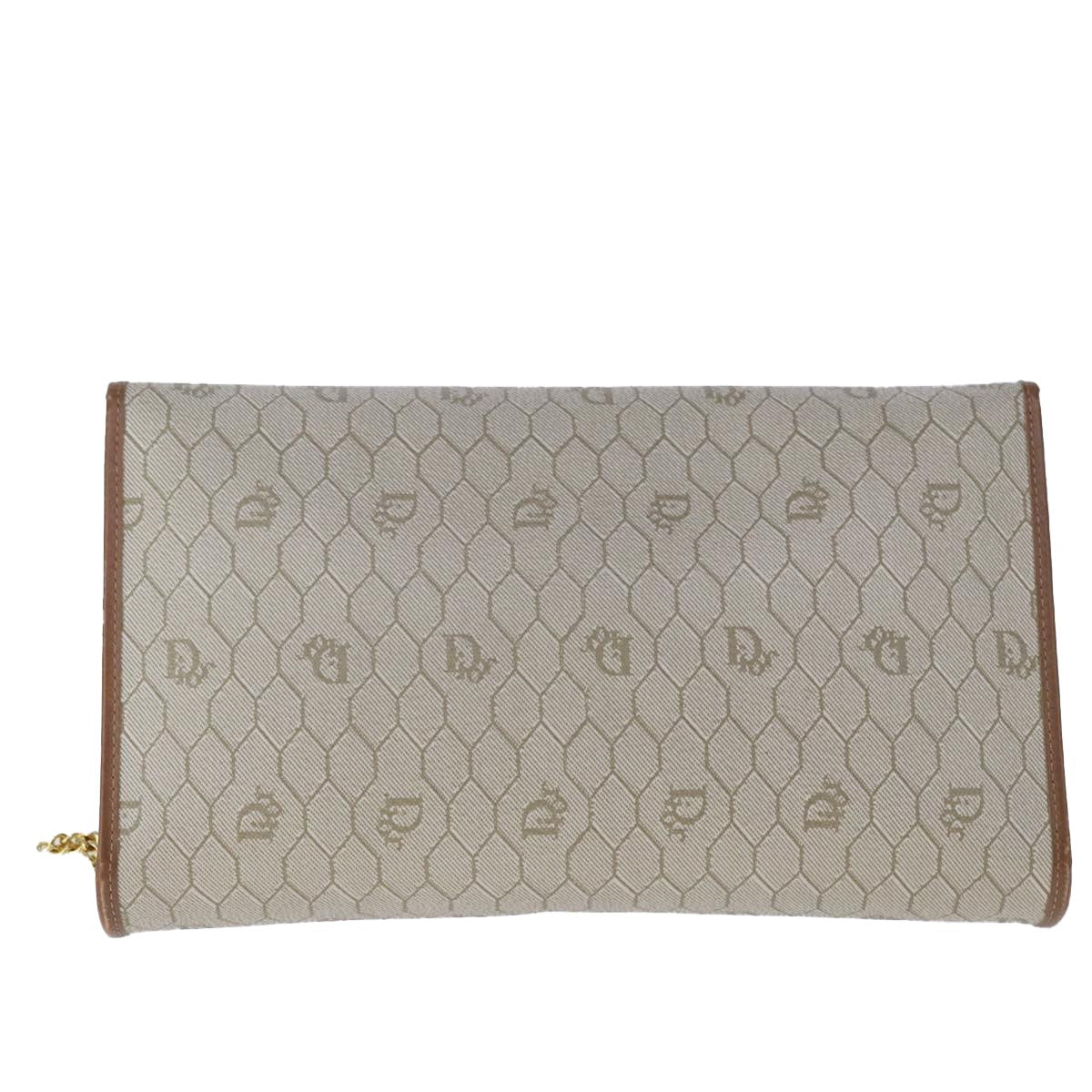 Christian Dior Vintage Honeycomb Chain Canvas Beige Canvas Shoulder Bag Bag ()