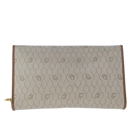 Christian Dior Vintage Honeycomb Chain Canvas Beige Canvas Shoulder Bag Bag ()