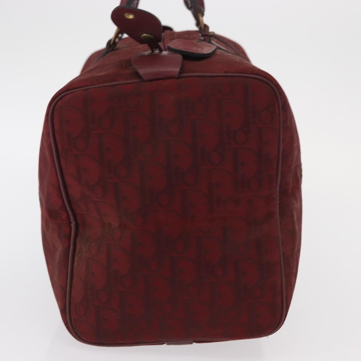 Christian Dior Vintage Trotter Boston Bag Diorissimo Canvas Red Canvas Handbag ()