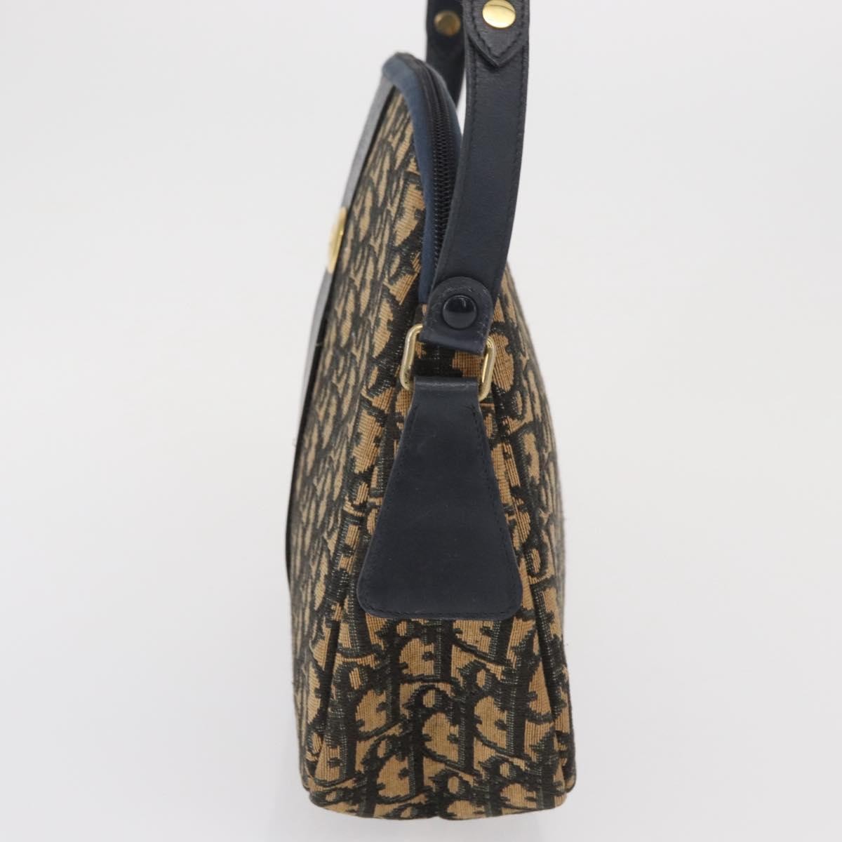 Christian Dior Vintage Cd Trotter Handbag Canvas Navy Canvas Handbag ()