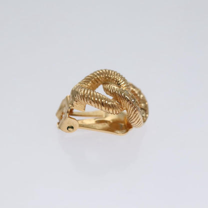 Christian Dior Vintage Chain Link Clip-On Earrings Metal With Crystals Gold Metal Earrings Jewelry ()