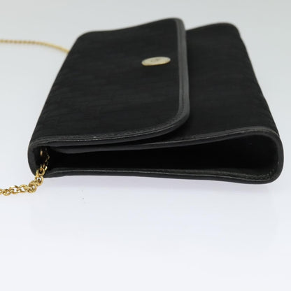 Christian Dior Vintage Trotter Flap Crossbody Bag Canvas Black Canvas Shoulder Bag Bag ()