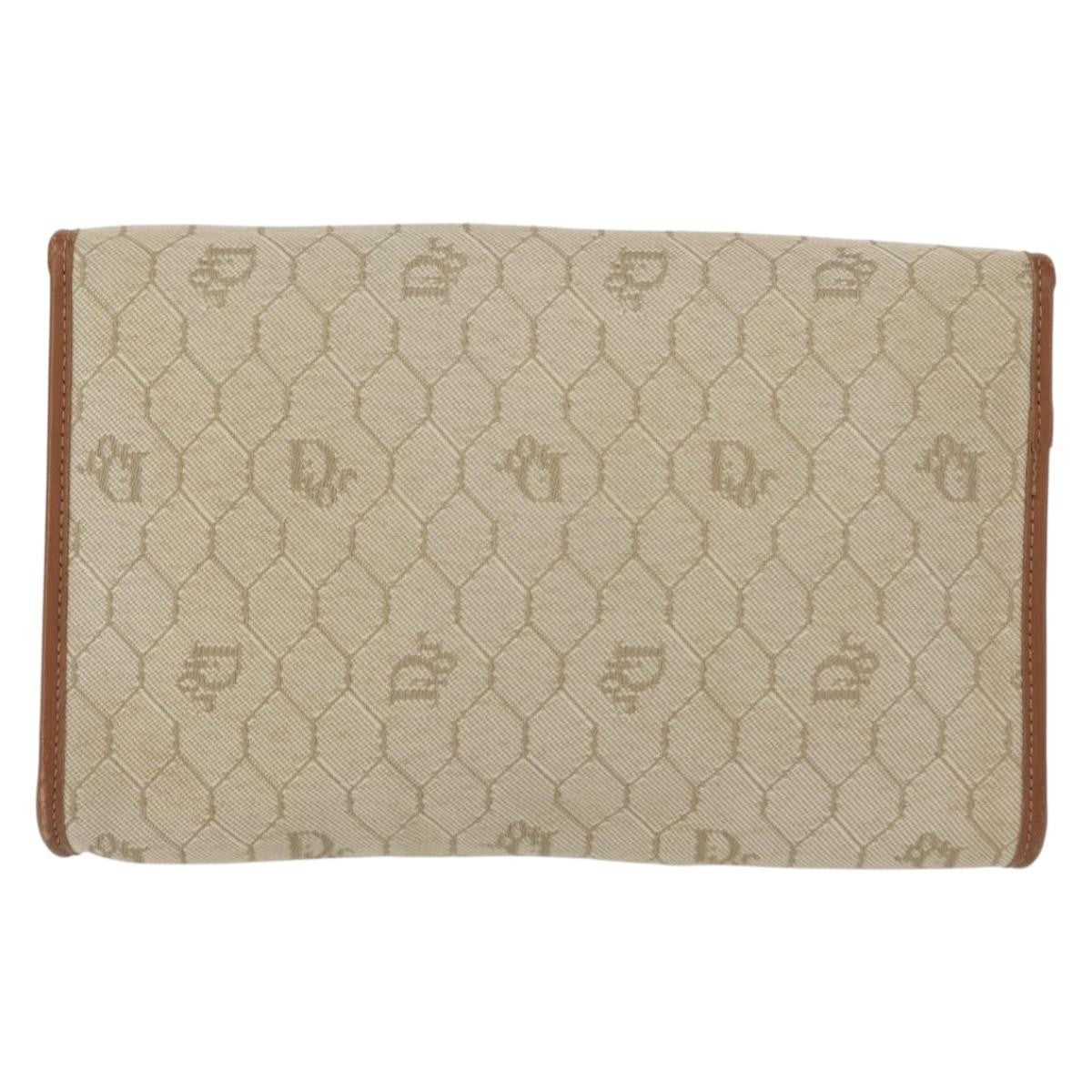 Christian Dior Vintage Honeycomb Chain Canvas Beige Canvas Shoulder Bag Bag ()