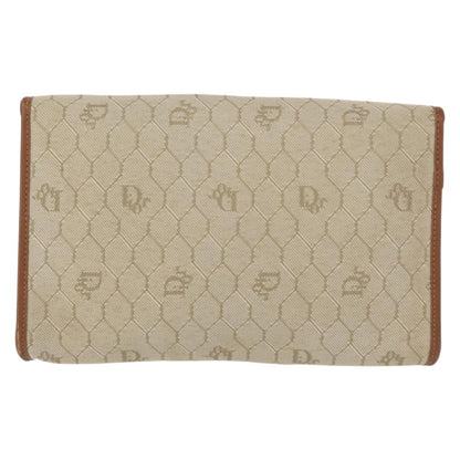 Christian Dior Vintage Honeycomb Chain Canvas Beige Canvas Shoulder Bag Bag ()