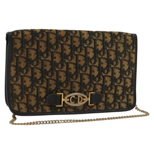 Christian Dior Vintage Trotter Shoulder Bag Canvas Brown Canvas Bag ()