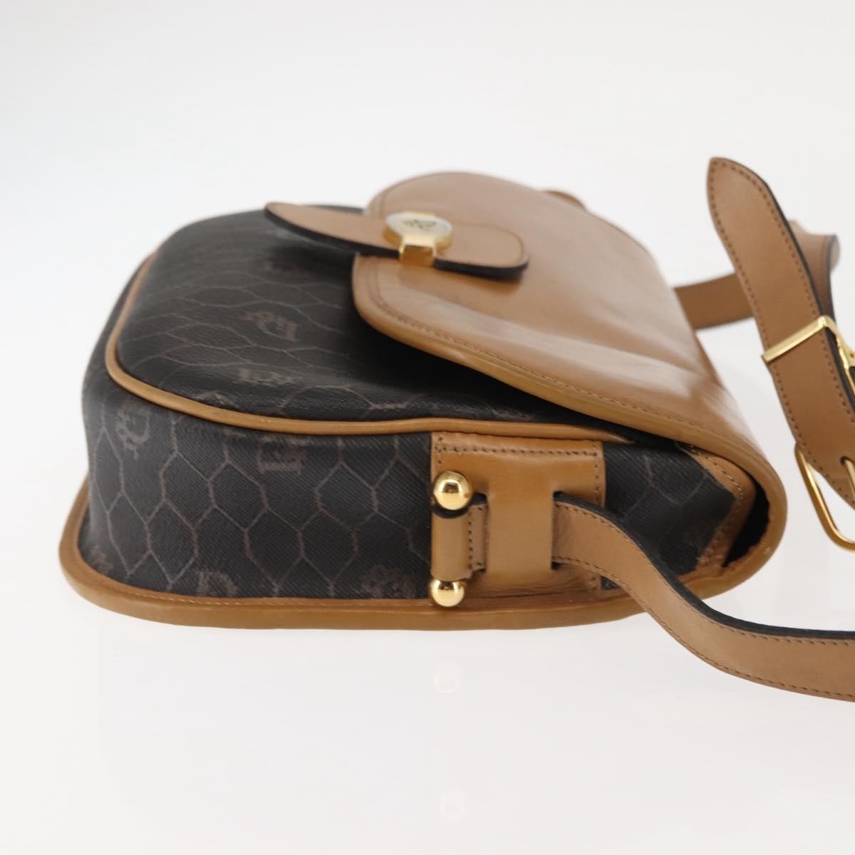 Christian Dior Vintage Honeycomb Shoulder Bag Canvas And Leather Brown Canvas Shoulder Bag Bag ()
