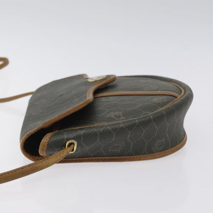 Christian Dior Vintage Honeycomb Flap Crossbody Bag Coated Canvas Gray Canvas Bag ()