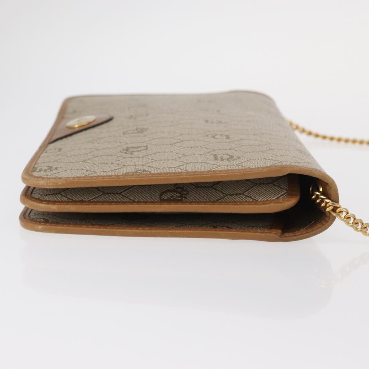 Christian Dior Vintage Honeycomb Chain Canvas Beige Canvas Shoulder Bag Bag ()